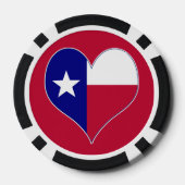 Ich Liebe Texas Flag Herz Pokerchips (Rückseite)