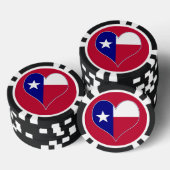 Ich Liebe Texas Flag Herz Pokerchips (Stapel)