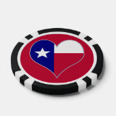 Ich Liebe Texas Flag Herz Pokerchips (Einzeln)