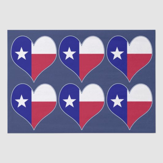 Ich Liebe Texas Flag Herz Seidenpapier (Vorderseite)