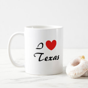 Ich liebe Texas Herz Typography Kaffeetasse
