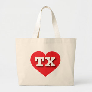 Ich liebe Texas - TX rotes Herz Jumbo Stoffbeutel