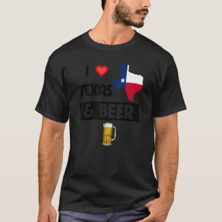 Ich Liebe Texas und Bier Glas Tasse trinken Brauen T-Shirt