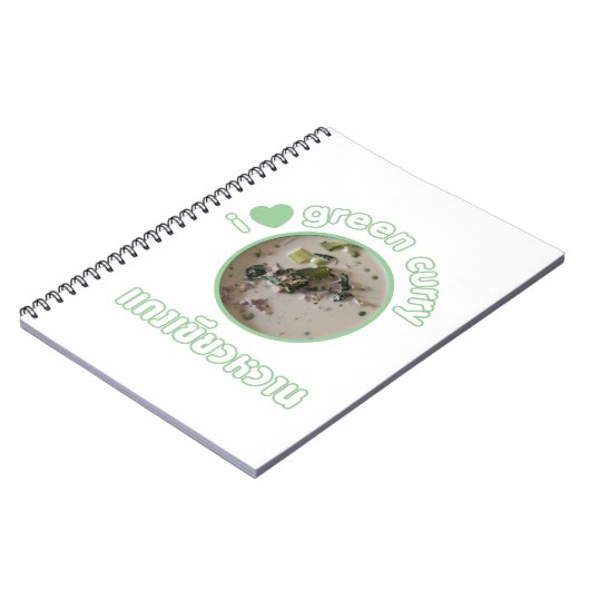 Ich Liebe Thai Green Curry ... Thailand Street Foo Notizblock (Linke Seite)