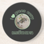 Ich Liebe Thai Green Curry ... Thailand Street Foo Sandstein Untersetzer (Vorne)