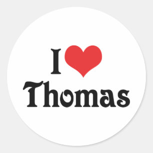 Ich liebe Thomas Runder Aufkleber