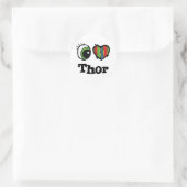 Ich liebe Thor Runder Aufkleber (Tasche)
