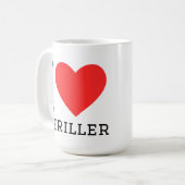Ich liebe Thriller Kaffeetasse (Vorderseite Links)