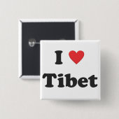 "Ich Liebe Tibet" Knopf Button (Vorne & Hinten)