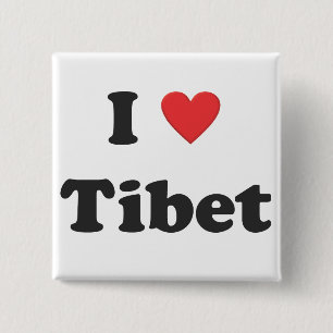 "Ich Liebe Tibet" Knopf Button