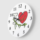 Ich Liebe-Tick-Bugs Große Wanduhr (Winkel)