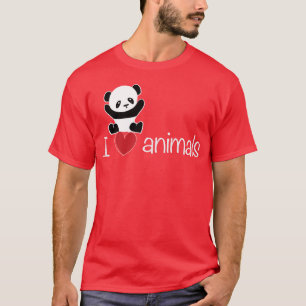 ich liebe Tiere Bär Panda Retro T-Shirt