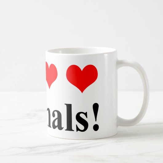 Ich Liebe Tiere! Kaffeetasse (Rechts)