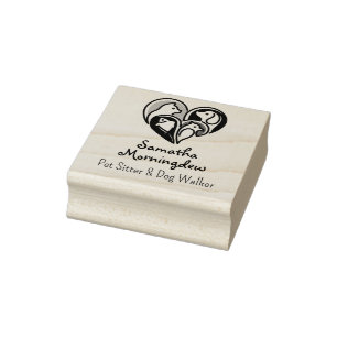 Ich liebe Tiere - Katze Hund Fisch Vogel in einem Gummistempel