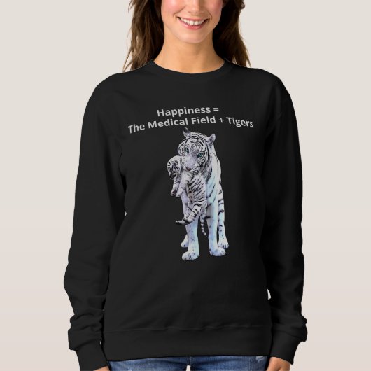 Ich Liebe Tiger für Menschen im medizinischen Bere Sweatshirt (Vorderseite)