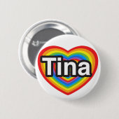 Ich Liebe Tina. Ich Liebe dir Tina. Herz Button (Vorne & Hinten)
