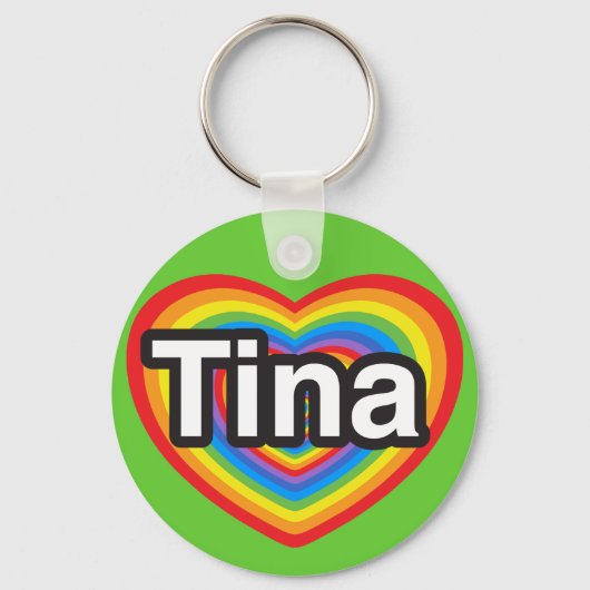 Ich Liebe Tina. Ich Liebe dir Tina. Herz Schlüsselanhänger (Vorderseite)