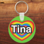 Ich Liebe Tina. Ich Liebe dir Tina. Herz Schlüsselanhänger (Vorderseite)