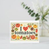 "Ich [liebe] Tomaten" Postkarte (Stehend Vorderseite)