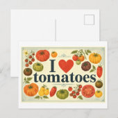 "Ich [liebe] Tomaten" Postkarte (Vorne/Hinten)
