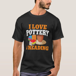 Ich liebe Töpferei und lese Katzen-Potter T-Shirt