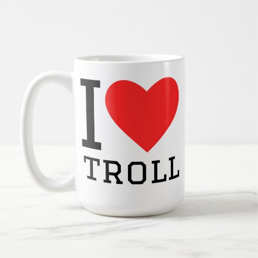 Ich liebe Troll Kaffeetasse (Links)