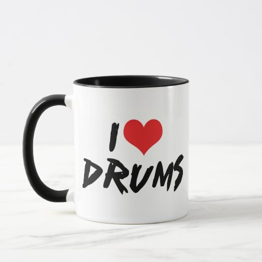 Ich liebe Trommeln Tasse (Links)