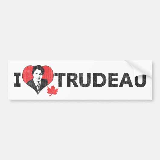 Ich liebe Trudeau Autoaufkleber (Vorne)