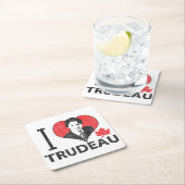 Ich liebe Trudeau Rechteckiger Pappuntersetzer (Vor Ort)