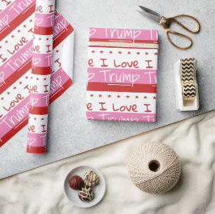 Ich Liebe Trump für Präsident Pink Wrapping Paper Geschenkpapier