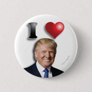 Ich LIEBE TRUMP glücklich lächelnden Präsidenten Button