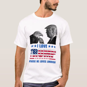 Ich liebe Trump und Weißkopfadler Amerika T-Shirt
