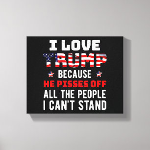 Ich liebe Trump, weil er die Leute, die ich nicht Leinwanddruck