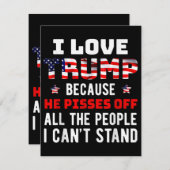 Ich Liebe Trump, weil er von den Leuten, die ich k Begleitkarte (Vorne/Hinten)