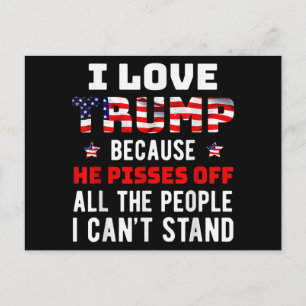 Ich Liebe Trump, weil er von den Leuten, die ich k Feiertagspostkarte