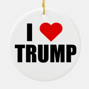 "ICH LIEBE-TRUMPF " KERAMIKORNAMENT
