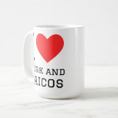 Ich liebe Turk und Caicos Kaffeetasse (Vorderseite Links)