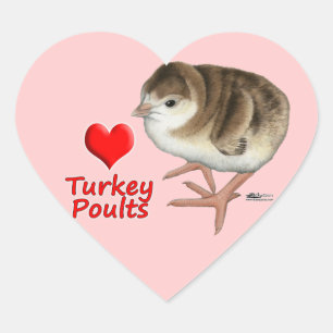 Ich Liebe Türkei Poults! Herz-Aufkleber