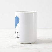 Ich liebe Türkis Kaffeetasse (Mittel)