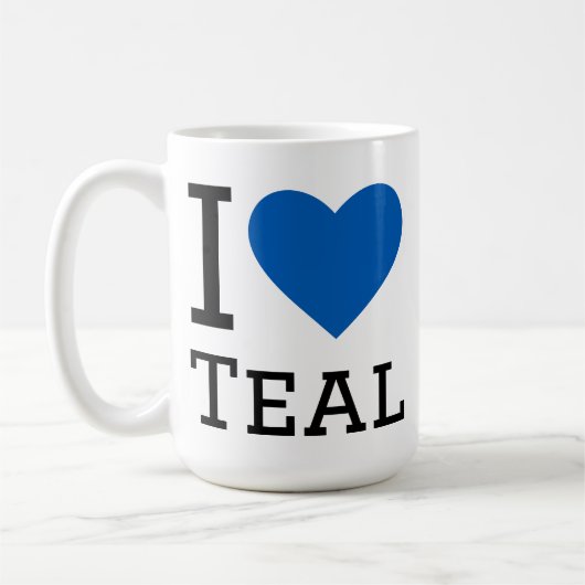Ich liebe Türkis Kaffeetasse (Links)