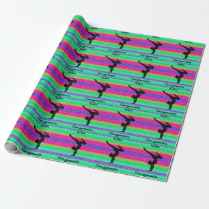 Ich liebe Turnen Rainbow Sparkle Geschenkpapier