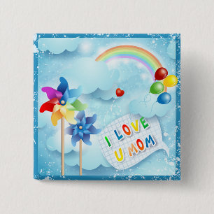 Ich Liebe U Mama Button