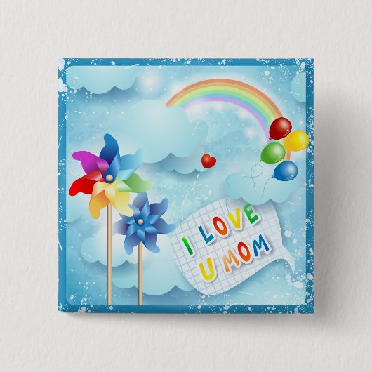 Ich Liebe U Mama Button (Vorderseite)