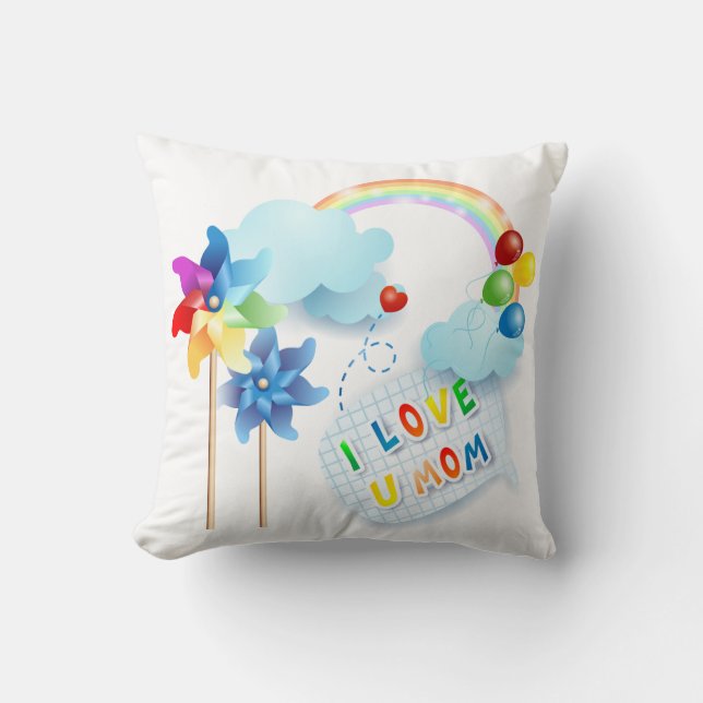 Ich Liebe U Mama Kissen (Vorderseite)
