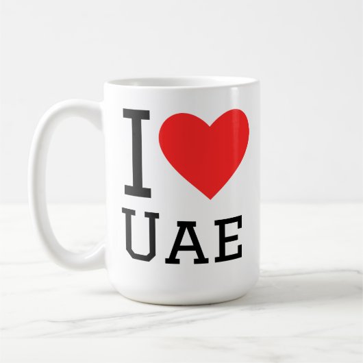 Ich liebe UAE  Kaffeetasse (Links)