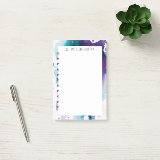 Ich Liebe über Sie post seine - Abstrakte Wasserfa Post-it Klebezettel (Büro)