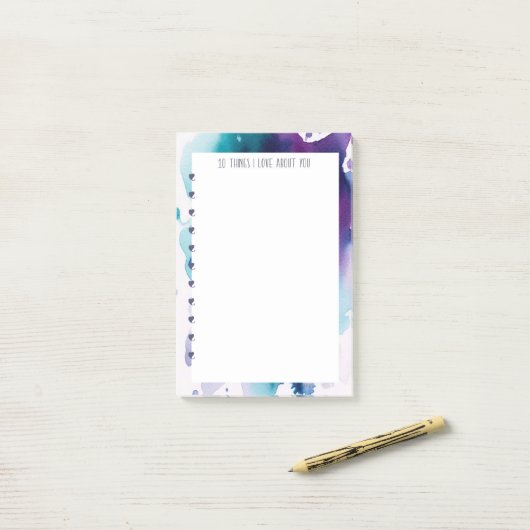 Ich Liebe über Sie post seine - Abstrakte Wasserfa Post-it Klebezettel (Auf Schreibtisch)