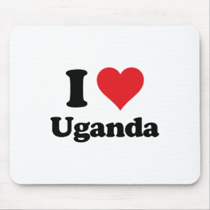 Ich liebe Uganda Liebesland Souvenir Themenartikel Mousepad