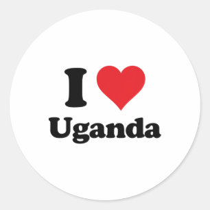 Ich liebe Uganda Liebesland Souvenir Themenartikel Runder Aufkleber