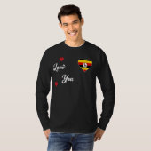 Ich Liebe Uganda mit Uganda-Flagge im Herzen Ugand T-Shirt (Vorne ganz)